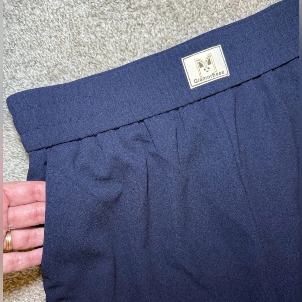 Glamorease Drape Pull On Pants Women's Size XL Regular Navy Straight Leg NWT - Picture 6 of 10